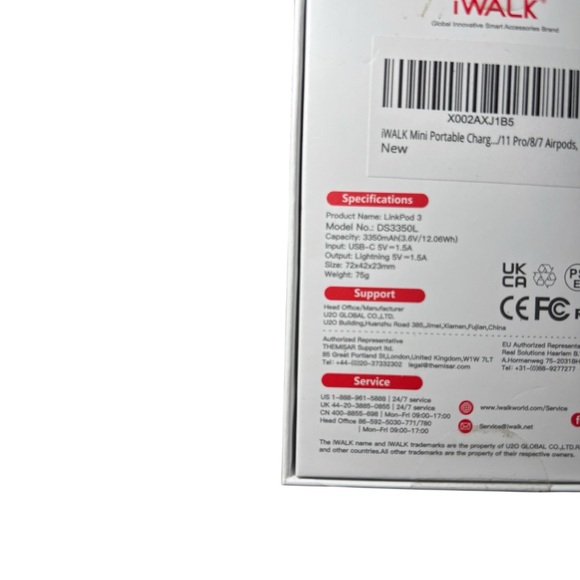 iWALK LinkPod 3 Portable iPhone Charger – 3350mAh White, New - Picture 3 of 3